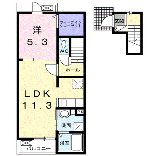 高松市屋島西町のアパートの間取り