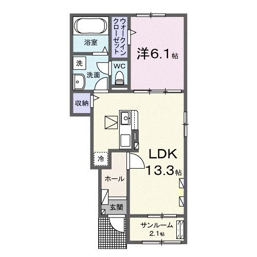 【白石市西益岡町のアパートの間取り】