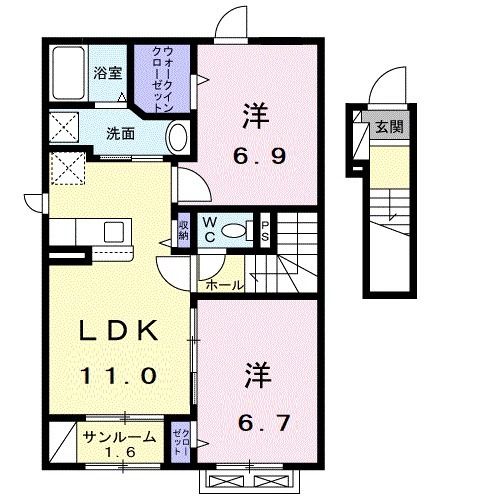 プロムナード　公文名Ａの間取り