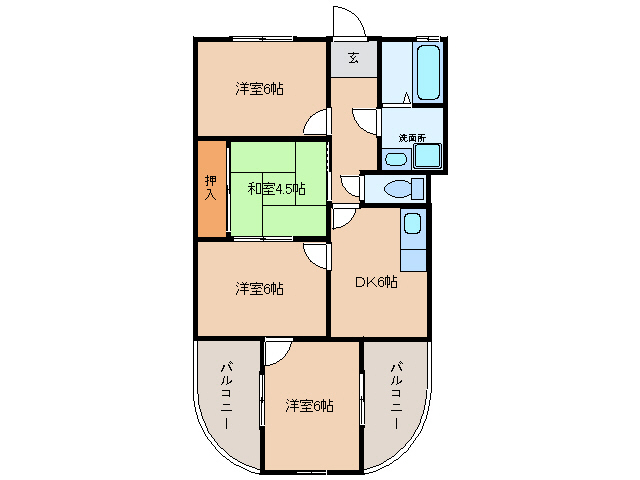 西尾市西幡豆町のマンションの間取り