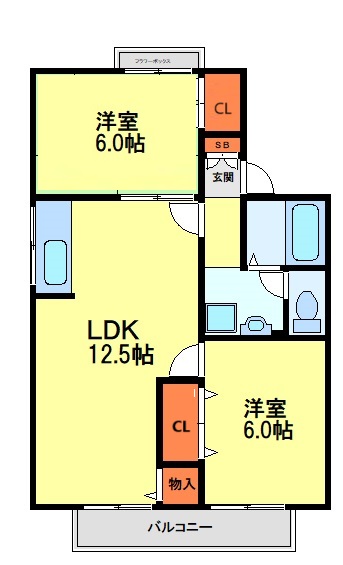 川西市西多田のアパートの間取り