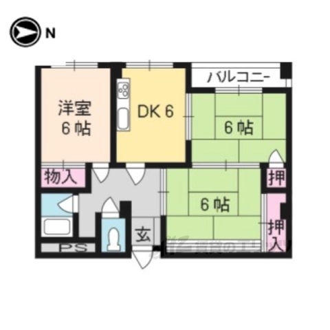 【京都市右京区西院三蔵町のマンションの間取り】