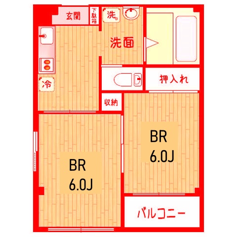 横浜市磯子区東町のマンションの間取り