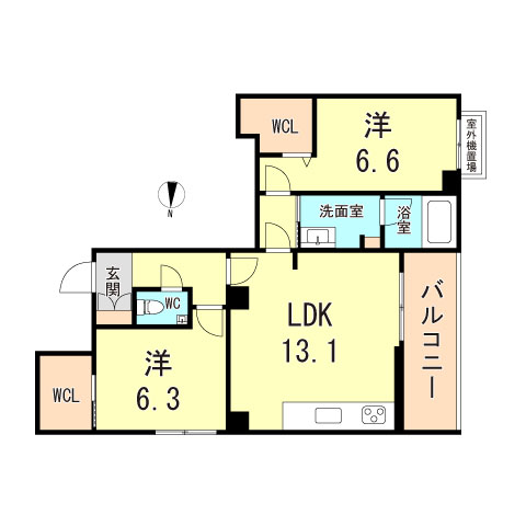 神戸市須磨区潮見台町のマンションの間取り