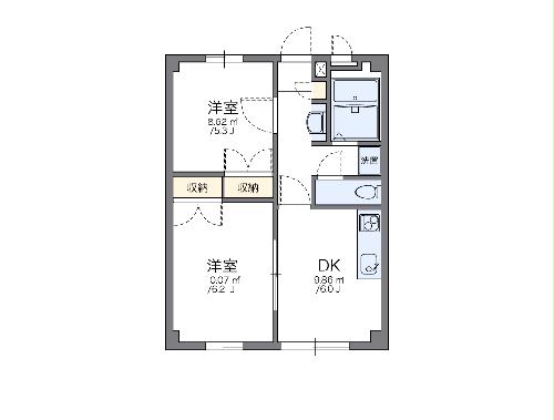 レオパレスフォーチュンの間取り