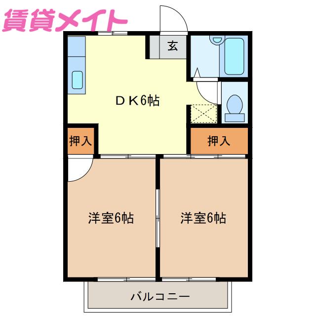 ハイツコバヤシ　Aの間取り