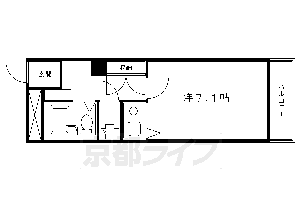 京都市中京区笹屋町のマンションの間取り