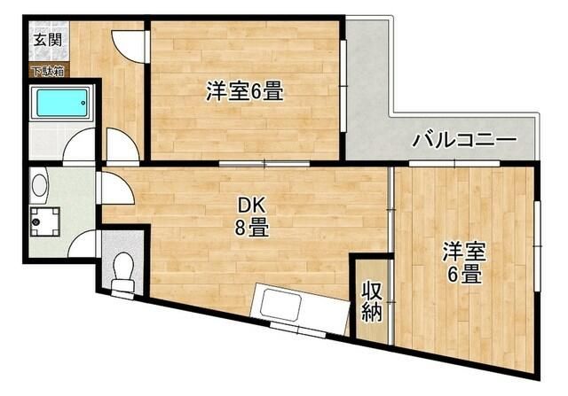 新宿区荒木町のマンションの間取り