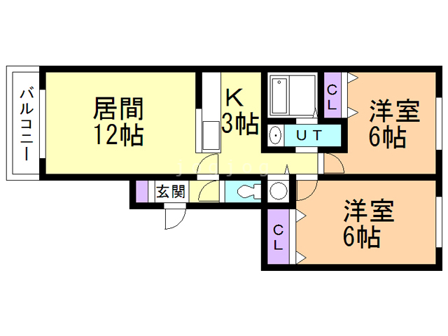 【札幌市中央区南二十条西のマンションの間取り】