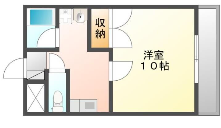 岡山市北区西之町のマンションの間取り