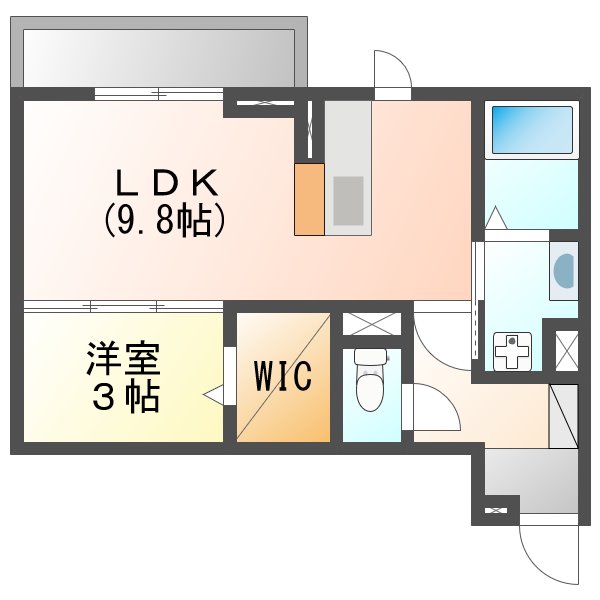 東広島市西条町土与丸のアパートの間取り