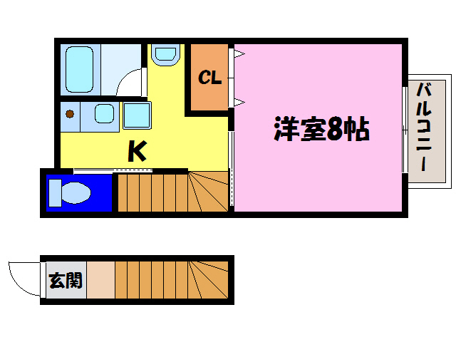 甲賀市水口町山のアパートの間取り