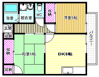 藤井寺市津堂のアパートの間取り