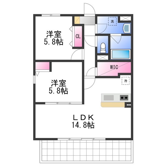 EXCEL COURT二色の浜の間取り