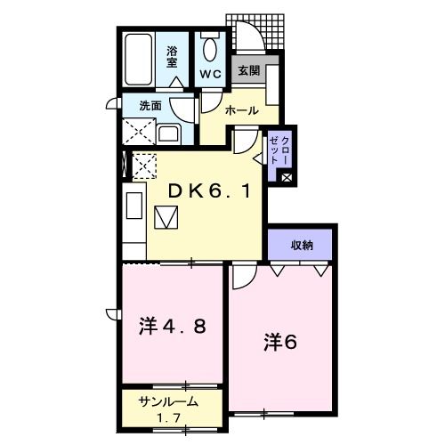 ウエストハウス　VII　Ａ棟の間取り