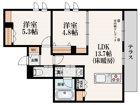 世田谷区代田のマンションの間取り