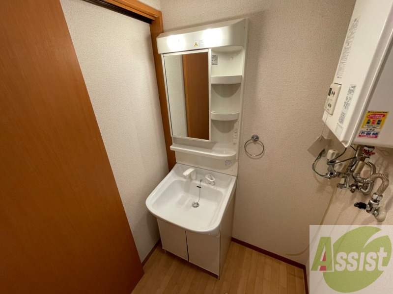 洗面設備　シャンプードレッサー。身支度はここでばっちりですね。