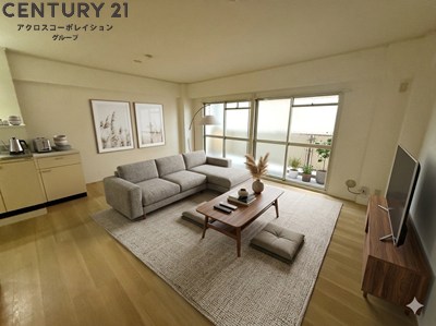 居室・リビング　床色が落ち着いた色合いで綺麗です♪