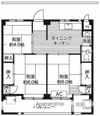 ビレッジハウス栗ヶ沢2号棟の間取り写真