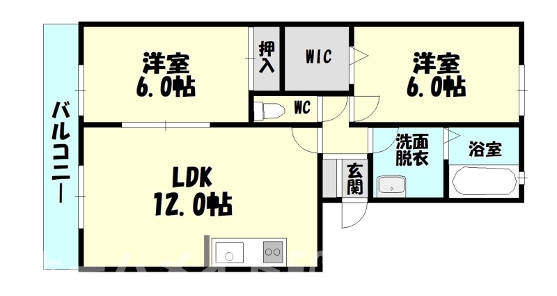 ＪＲ香椎線 酒殿駅 3階建 築27年の間取り写真