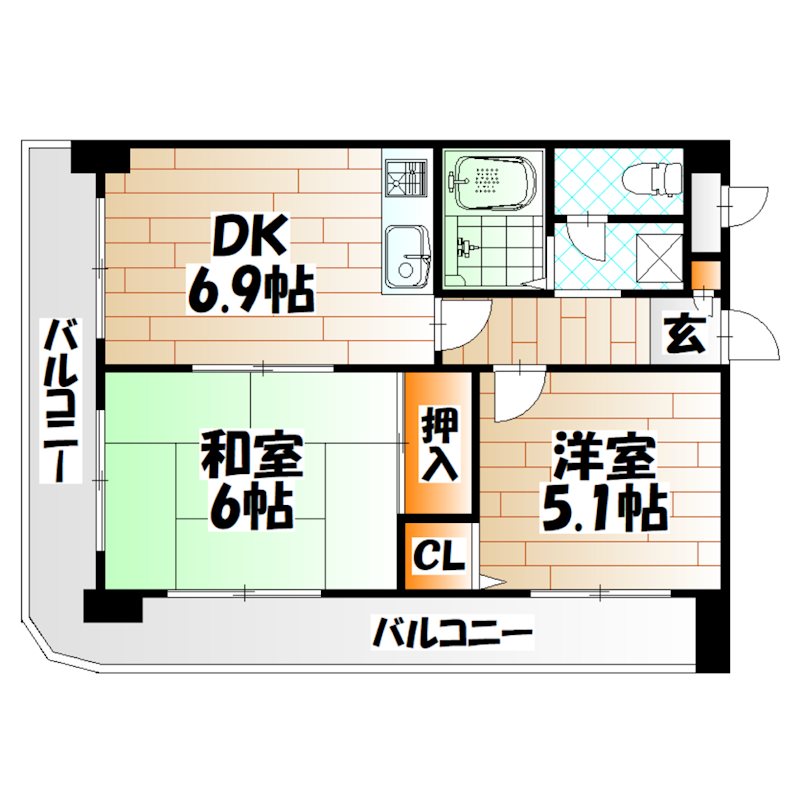 ライオンズマンション小倉駅南第2の間取り写真