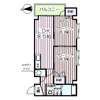 郡山市富久山町福原のアパートの間取り