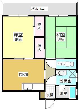 北九州市門司区大里戸ノ上のマンションの間取り