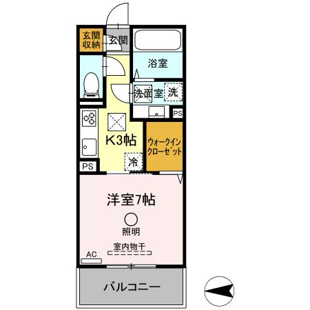 熊本県熊本市中央区本山４（アパート）の賃貸物件の間取り