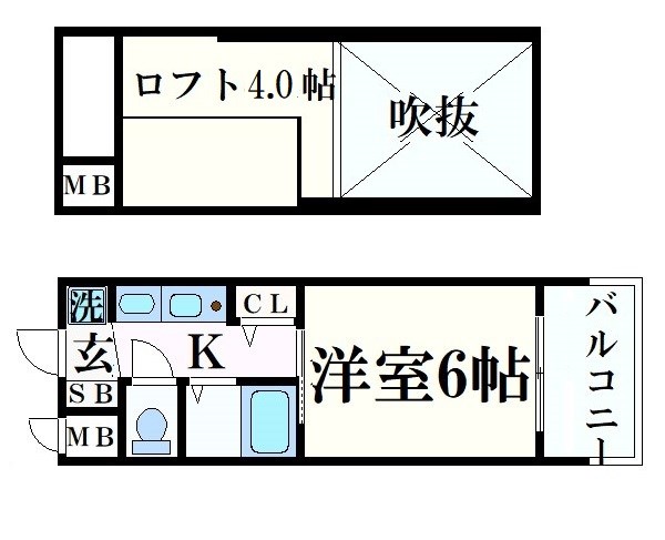 神戸市中央区琴ノ緒町のマンションの間取り