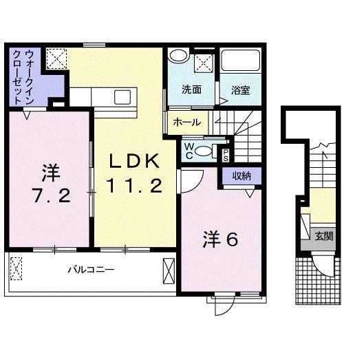 有田郡有田川町大字下津野のアパートの間取り