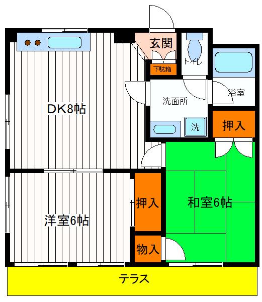 東京都日野市豊田４（アパート）の賃貸物件の間取り