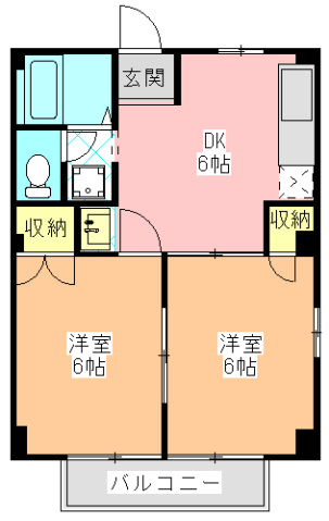 北葛城郡上牧町桜ケ丘のアパートの間取り