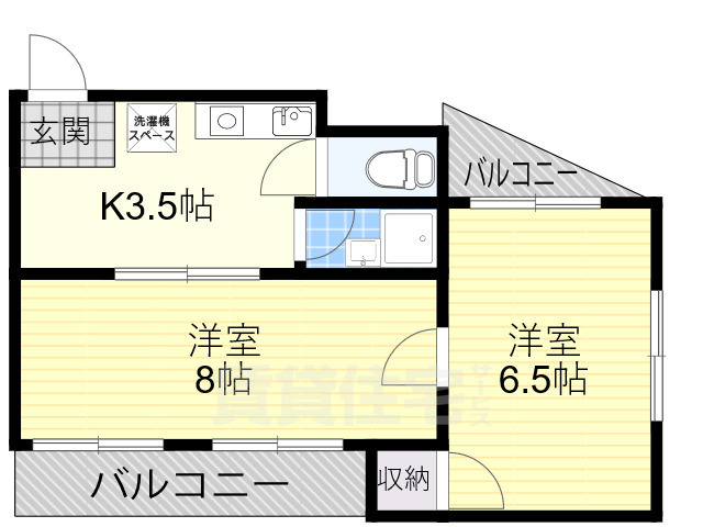 堺市中区新家町のマンションの間取り