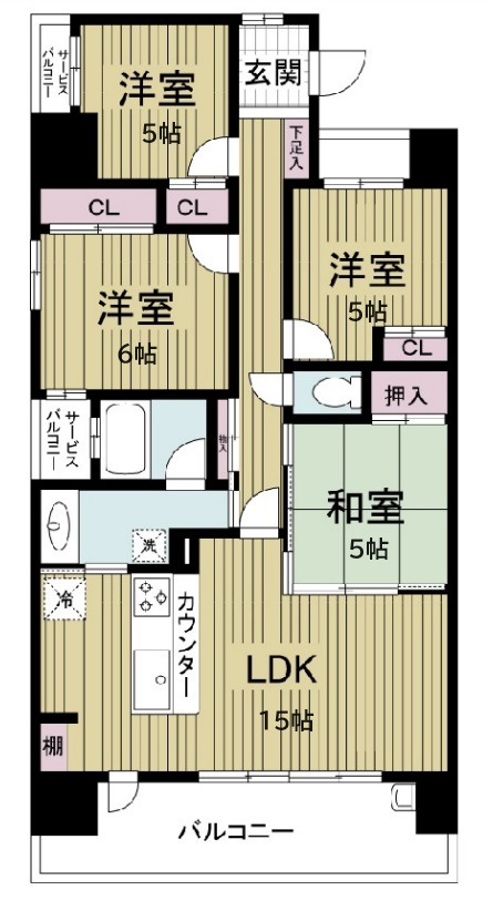 大阪市都島区毛馬町のマンションの間取り