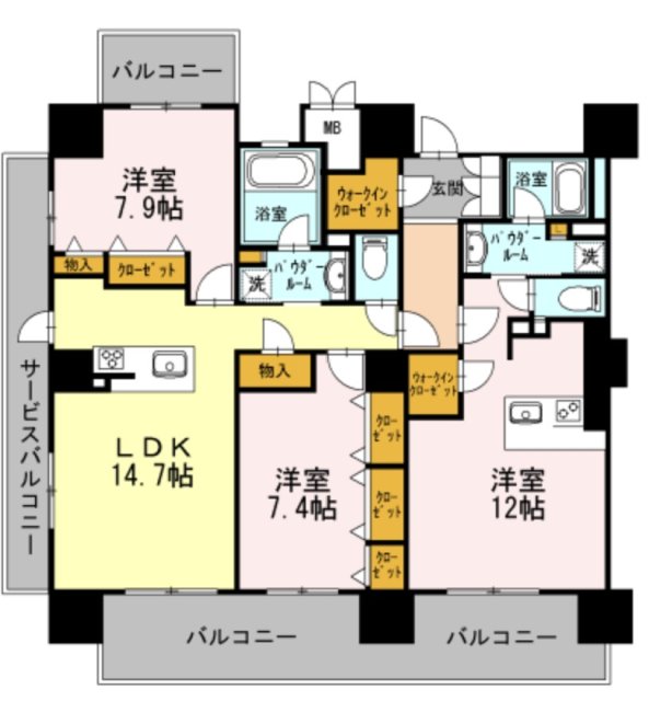 ロイヤルパークスＥＲささしま　WESTの間取り