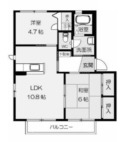 プレミノール古三津　Ａ棟の間取り