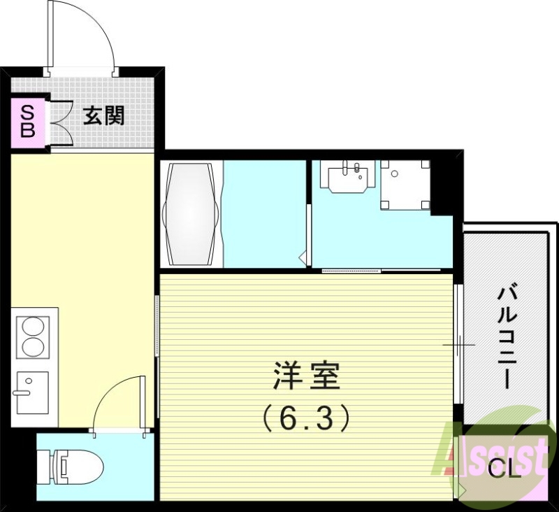 尼崎市大庄中通のアパートの間取り