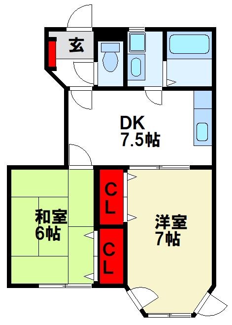 コンフォート朱雀の間取り