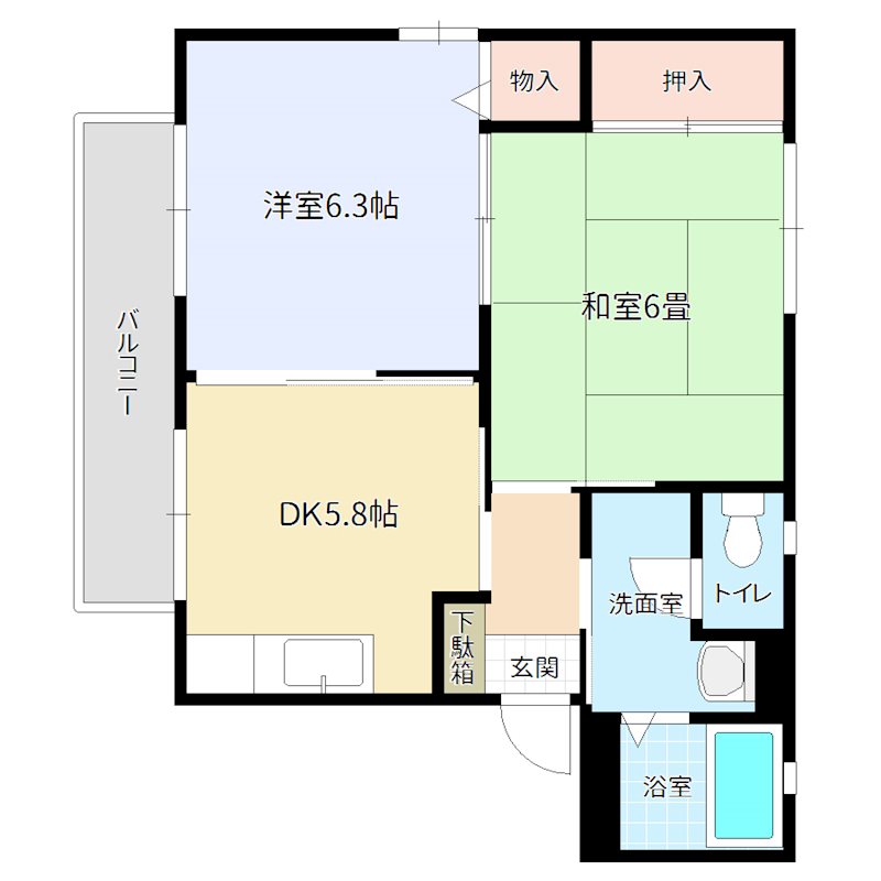 シャルマンA棟の間取り