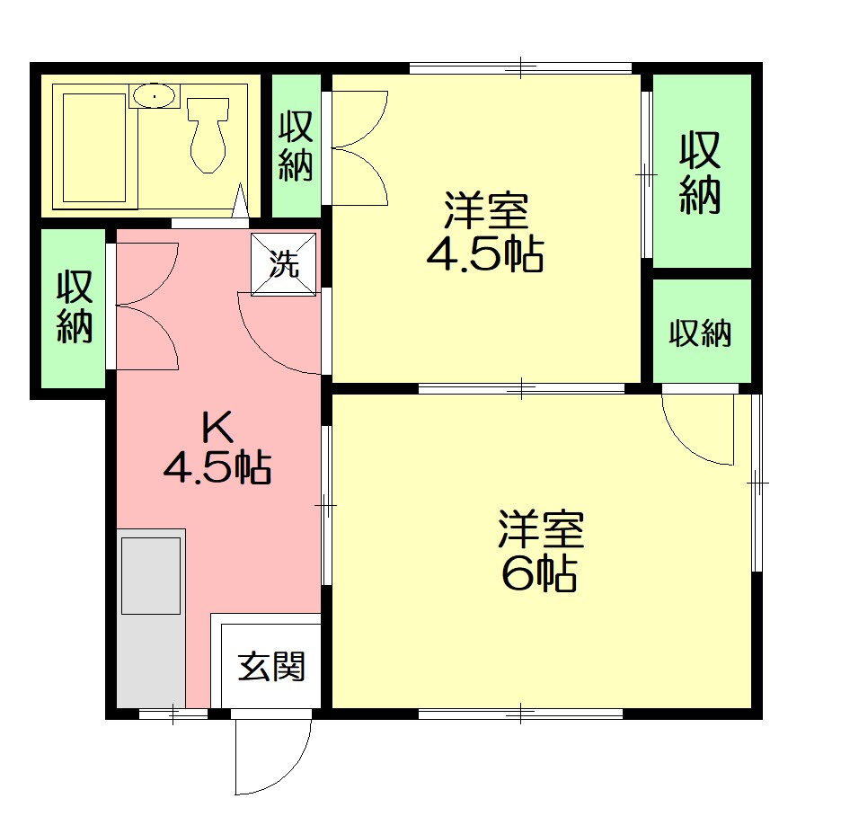 小田原市栢山のアパートの間取り