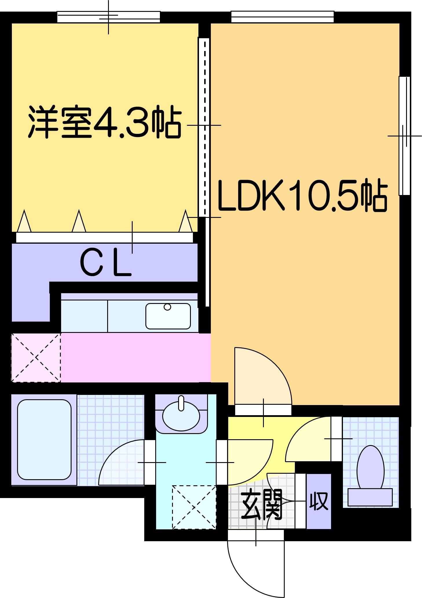 札幌市豊平区豊平六条のマンションの間取り