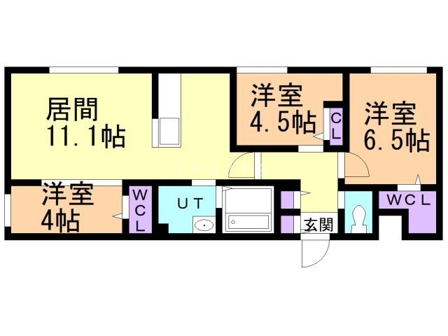 RESIDENCE　SHINMEI　北円山の間取り