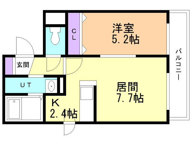 札幌市厚別区大谷地東のマンションの間取り