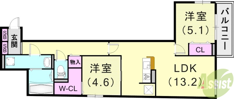 【サンパティーク住吉の間取り】