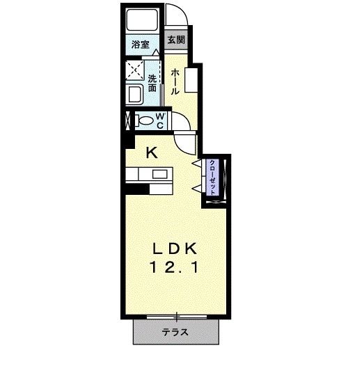 京都市西京区桂徳大寺東町のアパートの間取り