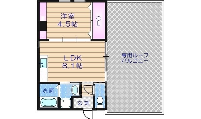 大阪市天王寺区大道のマンションの間取り