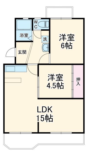 浜松市中央区富塚町のマンションの間取り