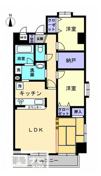 高松市元山町のマンションの間取り