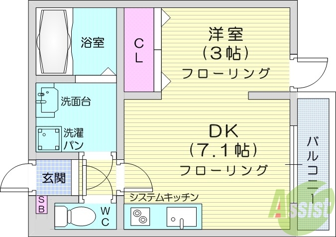 【メリディアンなないろの里弐番館の間取り】