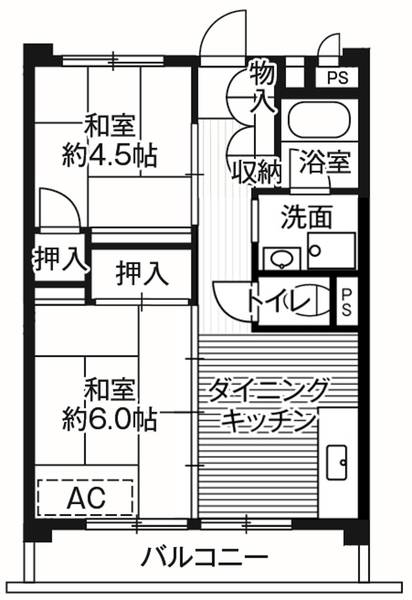 ビレッジハウス柳崎タワー1号棟の間取り